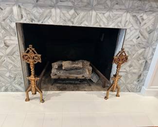 Amazing Brass Andirons Purchased in Ireland