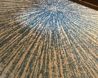 Cool Blue and White Starburst Rug