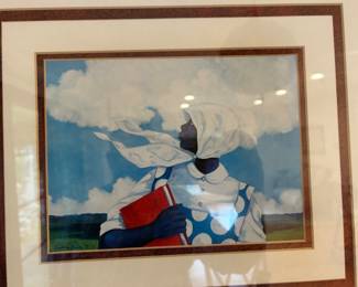 Jonathan Green painting titled “White Scarf” dated 1995.  A museum quality piece, measures 17” x 13”, research this artist - a true find!