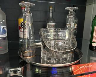 Nice Ice Bucket, Tray and Glasses