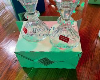 Towle crystal candle holders