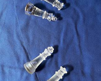 Clear and frosted glass chess set - pieces
