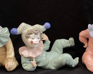 (3) NAO BY LLADRO CLOWN FIGURINES