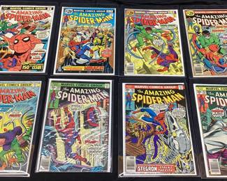 (8) MARVEL THE AMAZING SPIDER-MAN COMICS, #150, #156, #157, #158, #159, #160, #165, #163