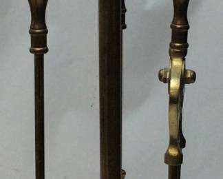 Antique Brass Fireplace Tools