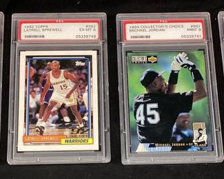 (4) 1990 GLEN RICE MINT 9, 1992 LATRELL, MJ
