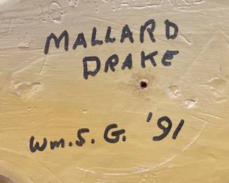 MALLARD DRAKE DUCK ARTIST SIGNED, 10.75