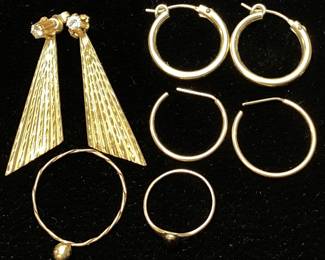 14KT & 10KT YELLOW GOLD EARRING
