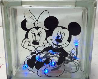 DISNEY MICKEY LIGHTED GLASS BLOCK