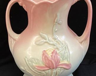 HULL MAGNOLIA TWO HANDLED VASE, 9