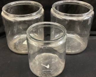 (3) GLASS COOKIE JARS
