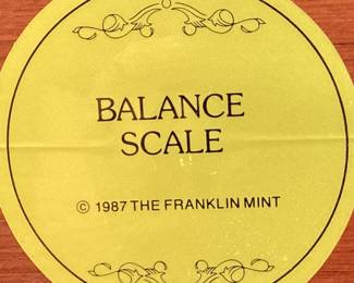 1987 THE FRANKLIN MINT MINIATURE BALANCE