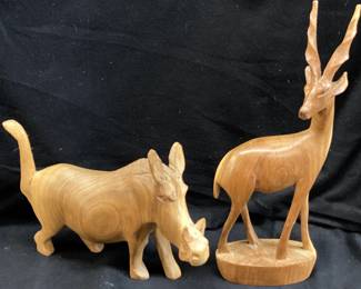 WARTHOG & GAZELLE HANDMADE WOOD