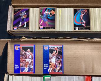 (4) 1990-91 NBA HOOPS SET, 1991-92 FLEER, 1990 SKYBOX BASKETBALL CARD GROUP,