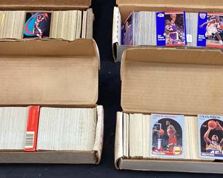 (4) 1990-91 NBA HOOPS SET, 1991-92 FLEER, 1990 SKYBOX BASKETBALL CARD GROUP,