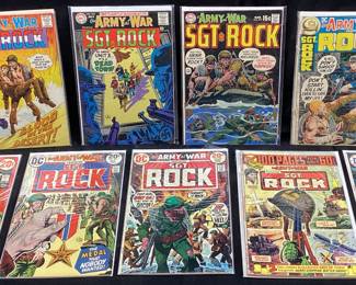 (9) DC OUR ARMY AT WAR SGT. ROCK COMICS, #193, #195, #217, #239, #251, #261, #262, #275, #267