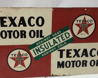 VTG. TEXACO DOUBLE SIDED MOTOR OIL SIGN