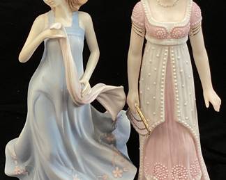 (2) HOME INTERIORS LADY FIGURINES,