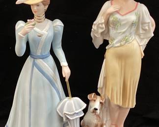 (2) HOME INTERIORS LADY FIGURINES,