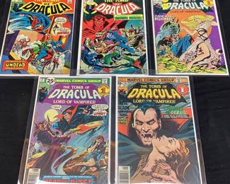 (5) MARVEL THE TOMB OF DRACULA COMICS, #11, #35, #43, #47, #48