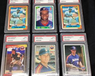 (6) 3 1989 CRAIG BIGGIO MINT 9, 3 1990 FRANK THOMAS NMMT 8 NM 7