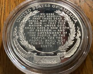 (3) 1oz SILVER COINS, LINCOLN SPEECH, 2002 WINTER GAMES & MILITARY ACADEMY, 