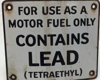 VINTAGE PORCELAIN SIGN TETRAETHYL