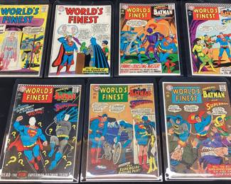 (7) DC WORLD’S FINEST BATMAN & SUPERMAN COMICS, #104, #149, #162, #164, #167, #169, #168