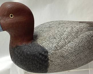 HAND MADE RED HEAD DUCK BY W. HALL, 15