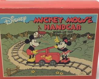 Mickey Mouse Wind Up Handcar Toy