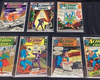 (7) DC SUPERMAN ACTION COMICS, #368, #375, #377, #385, #382, #380, #378