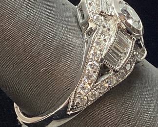 PLATINUM DIAMOND UNITY RING, SIZE 7.25, 1.44cts DIAMONDS, 7.8g TOTAL WEIGHT, AIGL APPRAISAL $9,050.00