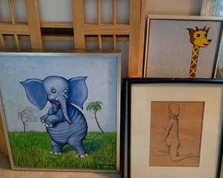 Original art pieces and framed artwork