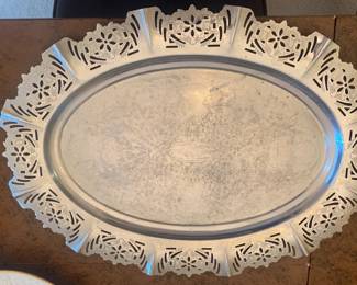 Silver plated vintage serving tray