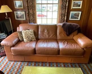 Leather sleeper sofa