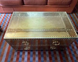 Hollywood Regency Brass Chest by Sarreid Ltd