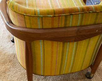 MCM Adrian Pearsall Milo Baughman Walnut Barrel Back Club Lounge Chair (2 available)