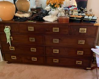 Henredon Campaign Style Bedroom Furniture