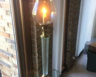 BRASS AND CRYSTAL LAMP