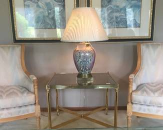 TWO CUSTOM ARM CHAIRS