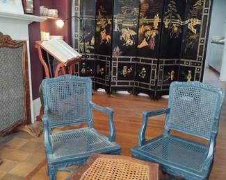 Antique Asian Screen Vintage Japanese Screen prints by Kiyoshi Saito 