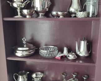 Antique Rogers ,  Towle  and Wallace Silver plate serving pieces -Danish silverplate-MCM coffee service