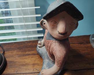 SW Indian Clay Sculpture signed