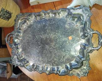 Large Silver Plate serving tray