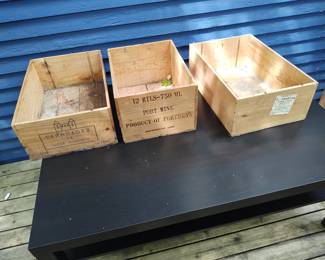 Vintage wine boxes