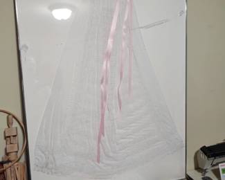 Vintage Christening gown -framed--all hand made