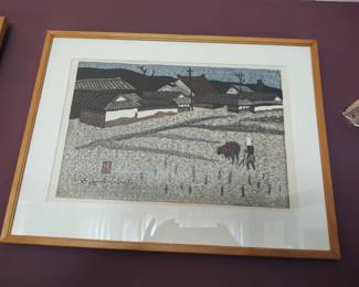 Vintage Japanese  Kiyoshi Saito signed woodblock --another