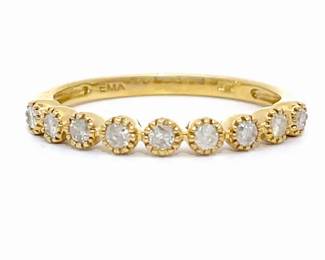 0.20 Carat Diamond Bezel Stack Ring in Yellow Gold