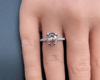 Rare!! 2.00 Carat Pink Diamond Ring with White Diamond Accents in 14k White and Rose Gold