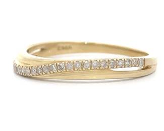 0.20 Carat Diamond Curved Double Band Stack Ring in Yellow Gold